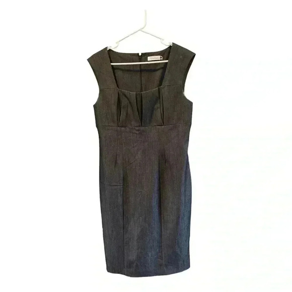 Calvin Klein Grey classy dress with square neckline. Size 10. Has some stretch. - Picture 1 of 5
